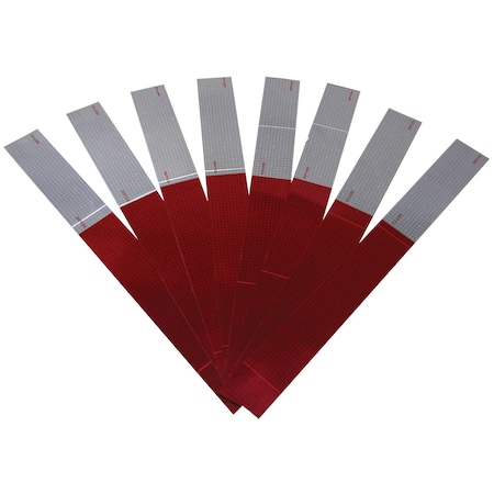 Peterson 465K Reflective Marking Tape Strip - 2 Red/White 8-Strip Kit